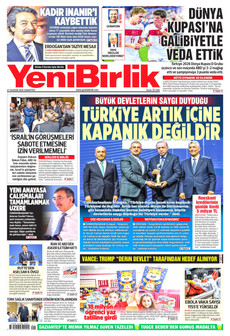 YENİBİRLİK 27 Haziran 2026 gazete manşeti