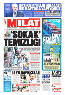 MİLAT 27 Haziran 2026 gazete manşeti
