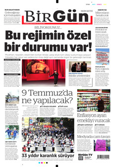 BİRGÜN 3 Temmuz 2026 gazete manşeti