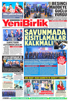 YENİBİRLİK 9 Temmuz 2026 gazete manşeti