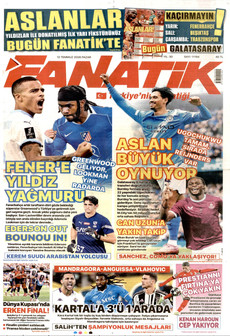 FANATİK 12 Temmuz 2026 gazete manşeti
