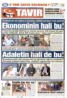 TAVIR GAZETESİ 13 Temmuz 2026 gazete manşeti