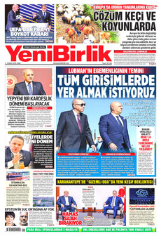 YENİBİRLİK 31 Temmuz 2026 gazete manşeti