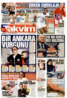 TAKVİM 31 Temmuz 2026 gazete manşeti
