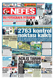 NEFES 8 Ağustos 2026 gazete manşeti