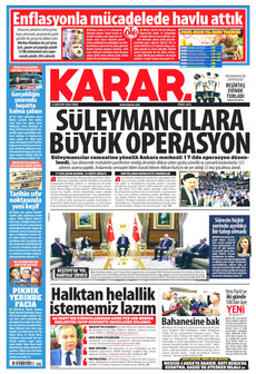 KARAR 14 Ağustos 2026 Gazete Manşeti Küçük