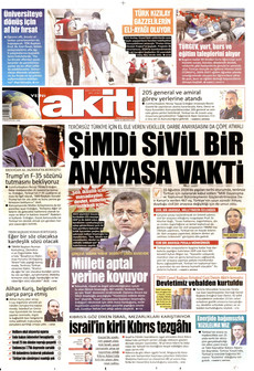 YENİ AKİT 16 Ağustos 2026 gazete manşeti