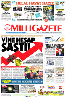 MİLLİ GAZETE 14 Ağustos 2026 gazete manşeti