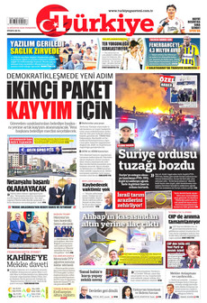 TÜRKİYE GAZETESİ 13 Ağustos 2026 gazete manşeti