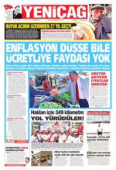 YENİÇAĞ 17 Ağustos 2026 gazete manşeti