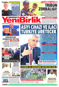 YENİBİRLİK 17 Ağustos 2026 gazete manşeti