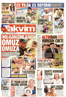TAKVİM 17 Ağustos 2026 gazete manşeti