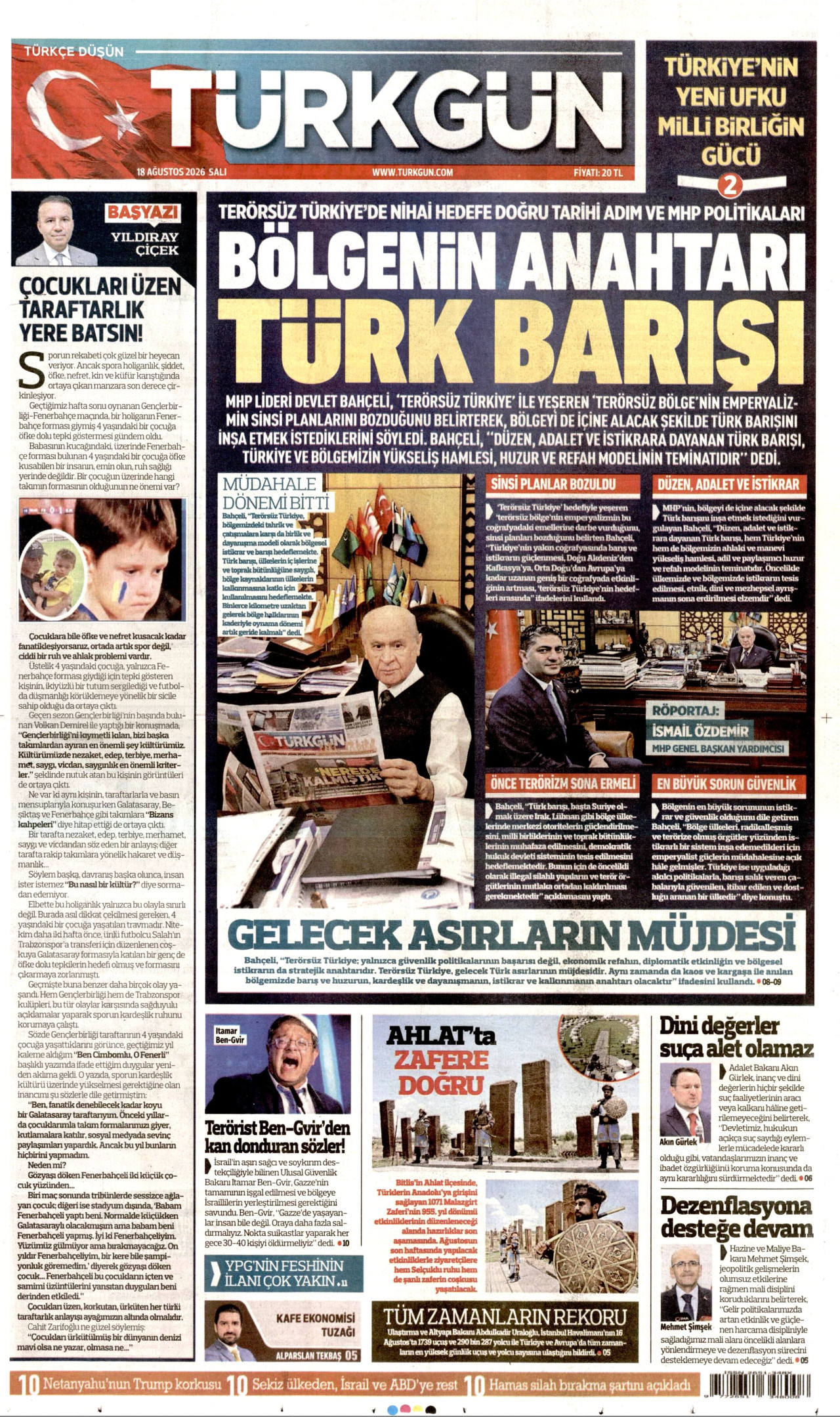 TÜRKGÜN 18 Ağustos 2026 Gazete Manşeti Büyük