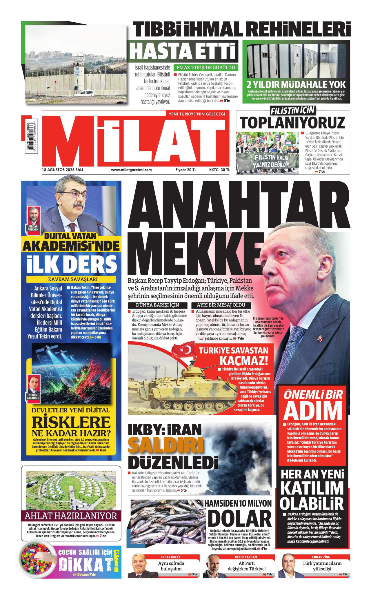 MİLAT 18 Ağustos 2026 Gazete Manşeti Büyük