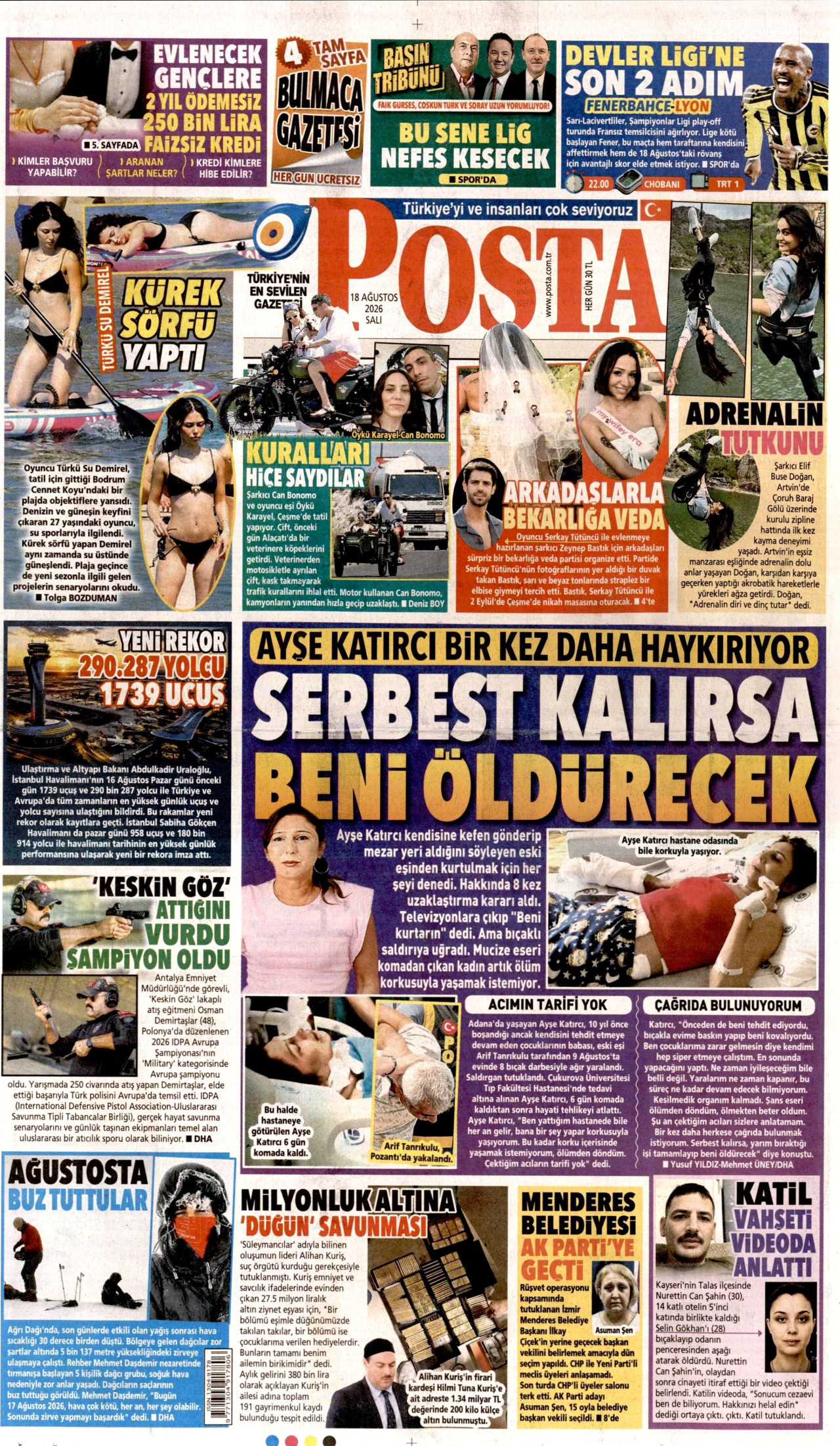 POSTA 18 Ağustos 2026 Gazete Manşeti Büyük