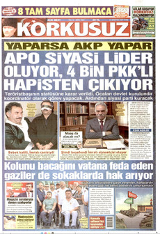 KORKUSUZ 21 Ağustos 2026 gazete manşeti