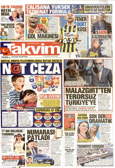 TAKVİM 23 Ağustos 2026 gazete manşeti