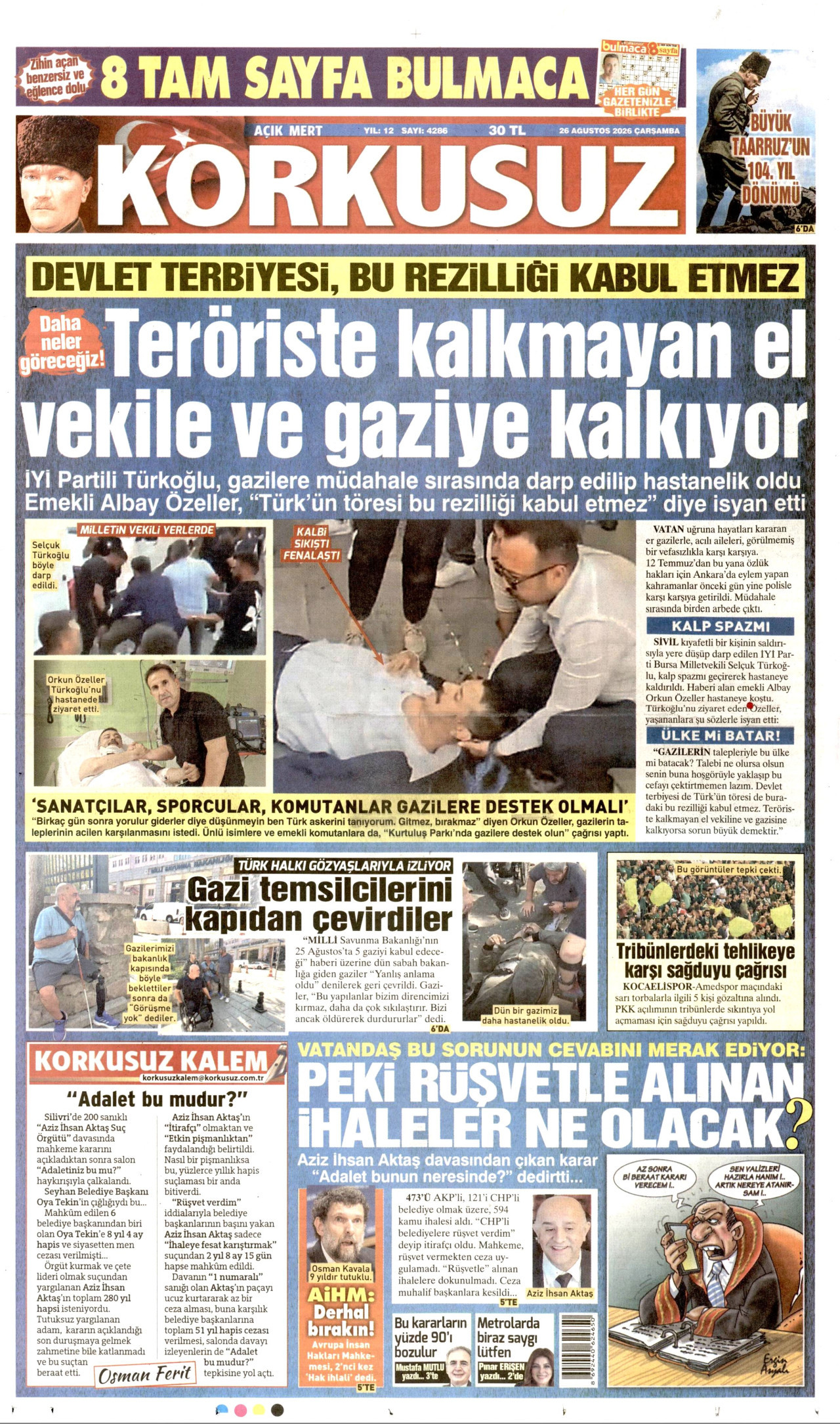 KORKUSUZ 26 Ağustos 2026 Gazete Manşeti Büyük