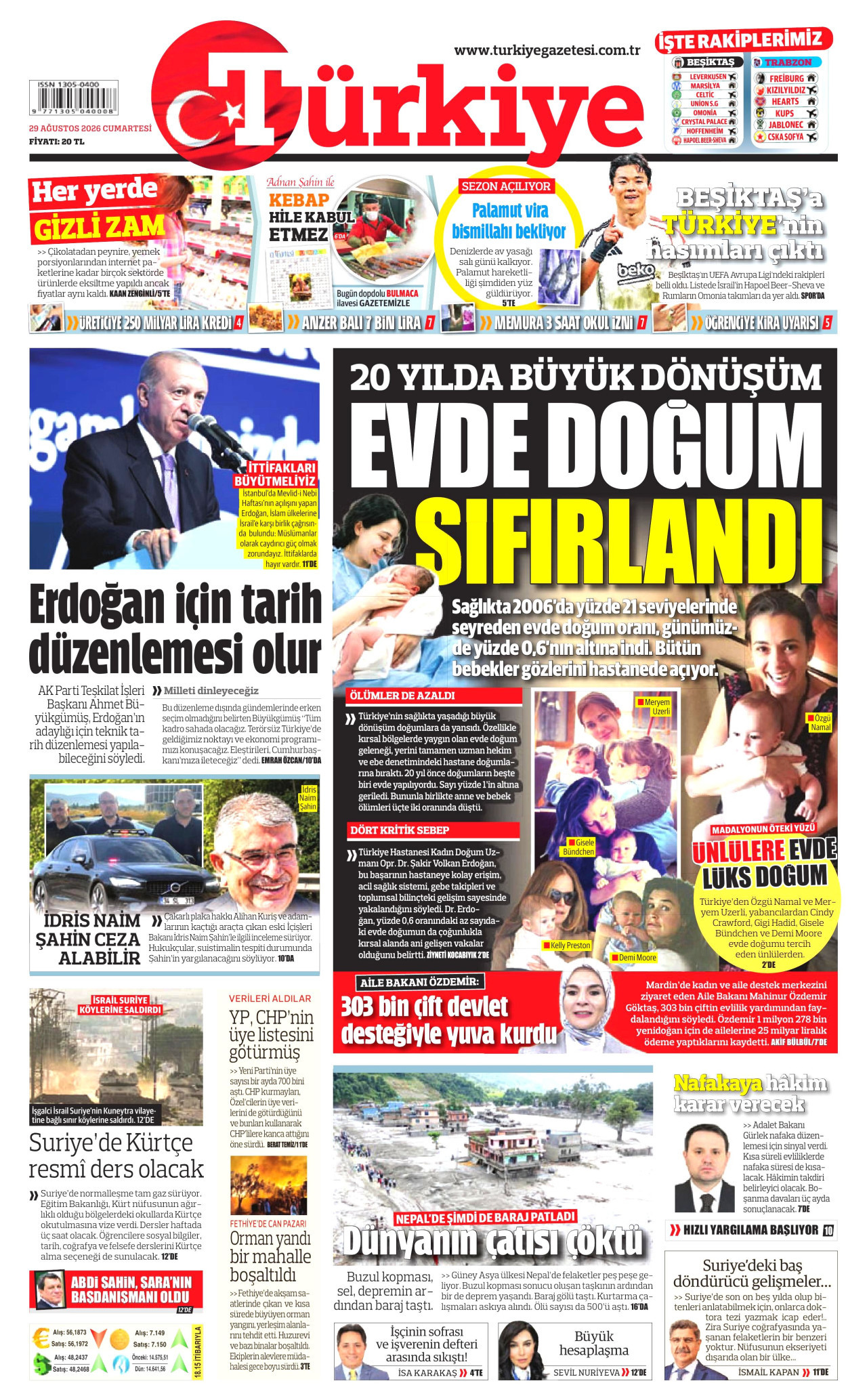 TÜRKİYE GAZETESİ 29 Ağustos 2026 Gazete Manşeti Büyük