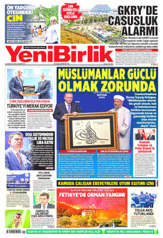 YENİBİRLİK 29 Ağustos 2026 Gazete Manşeti Küçük