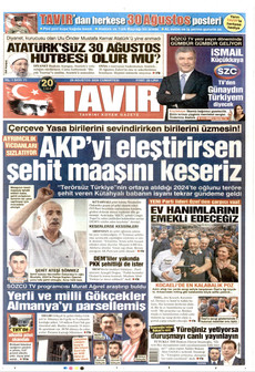 TAVIR GAZETESİ 29 Ağustos 2026 Gazete Manşeti Küçük
