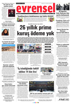 EVRENSEL 30 Ağustos 2026 Gazete Manşeti Küçük