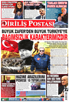 DİRİLİŞ POSTASI 30 Ağustos 2026 Gazete Manşeti Küçük