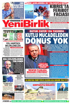 YENİBİRLİK 31 Ağustos 2026 gazete manşeti