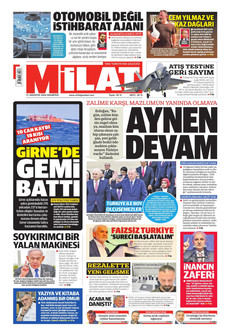 MİLAT 31 Ağustos 2026 gazete manşeti