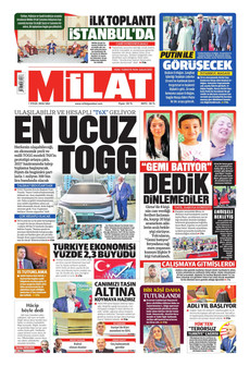 MİLAT 1 Eylül 2026 Gazete Manşeti Küçük
