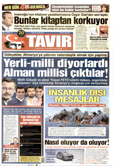 TAVIR GAZETESİ 1 Eylül 2026 gazete manşeti