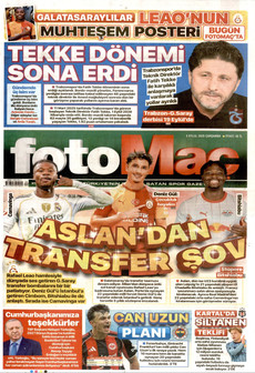 FOTOMAÇ 2 Eylül 2026 gazete manşeti