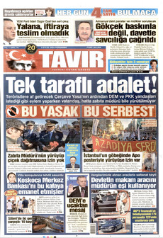 TAVIR GAZETESİ 3 Eylül 2026 gazete manşeti