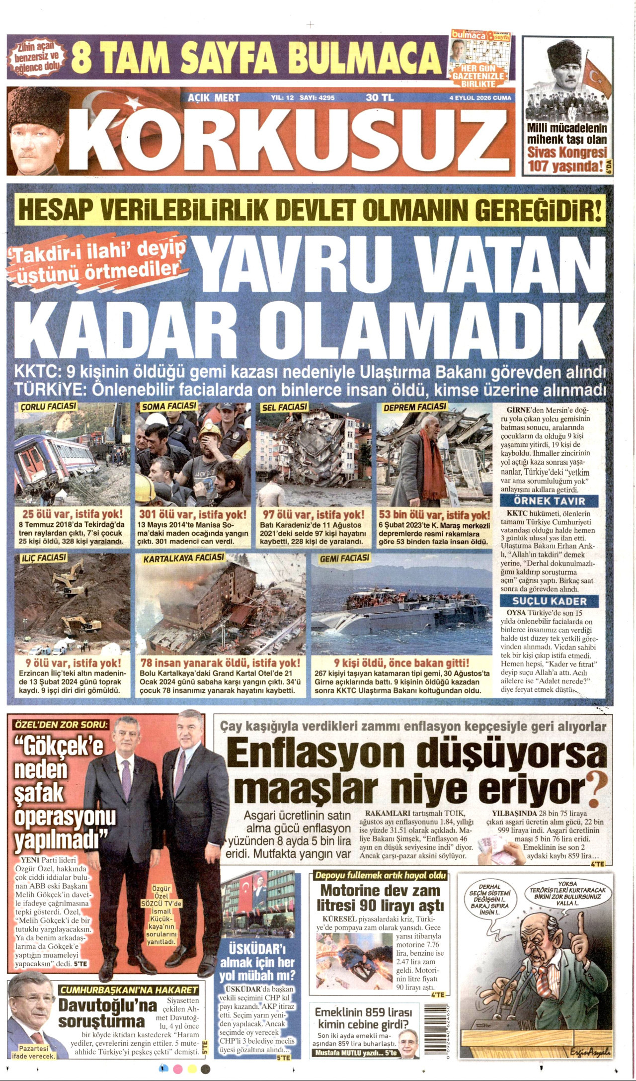 KORKUSUZ 4 Eylül 2026 Gazete Manşeti Büyük