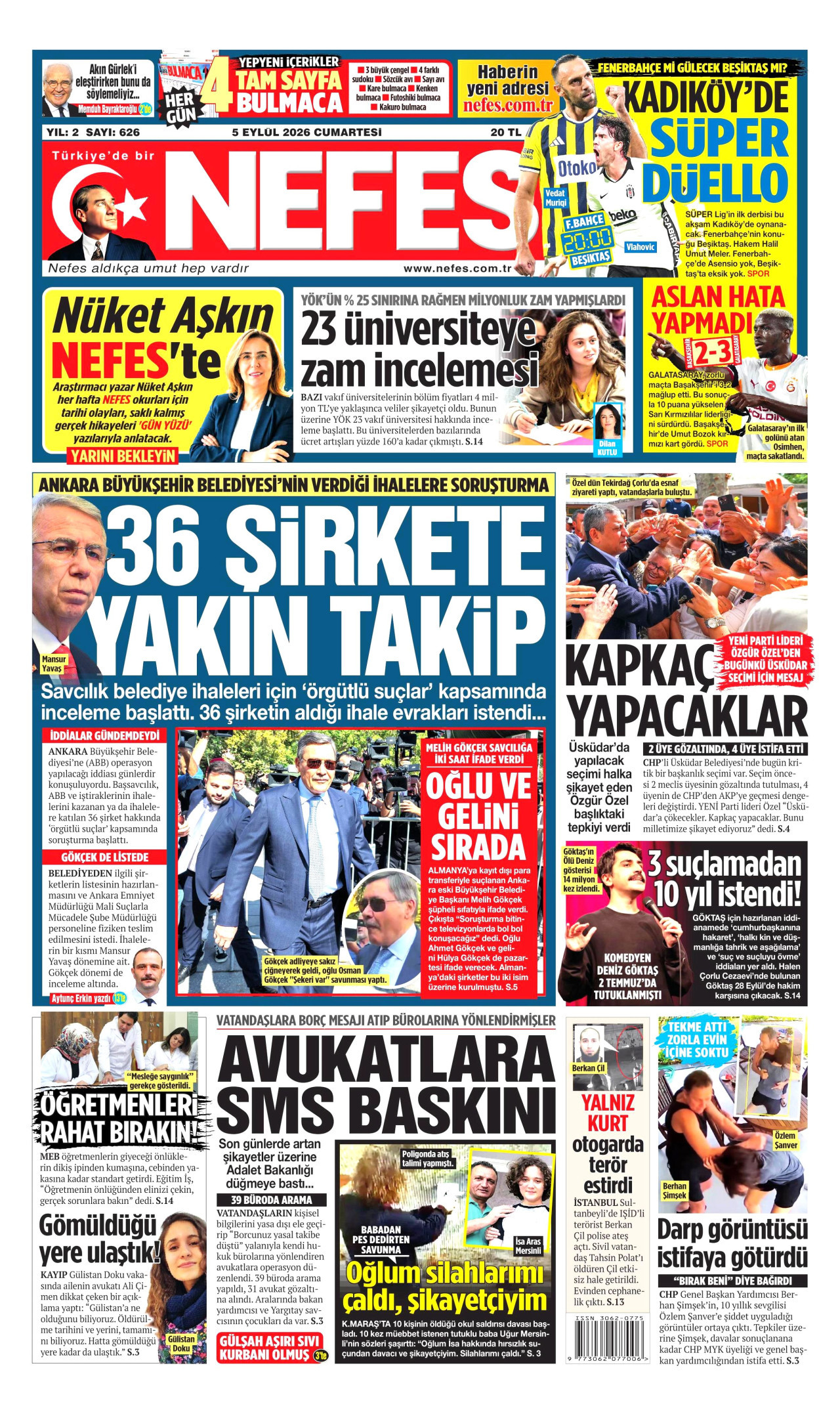 NEFES 5 Eylül 2026 Gazete Manşeti Büyük