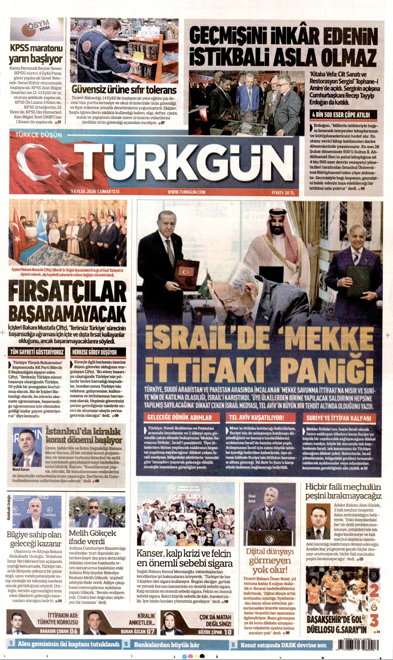 TÜRKGÜN 5 Eylül 2026 Gazete Manşeti Büyük