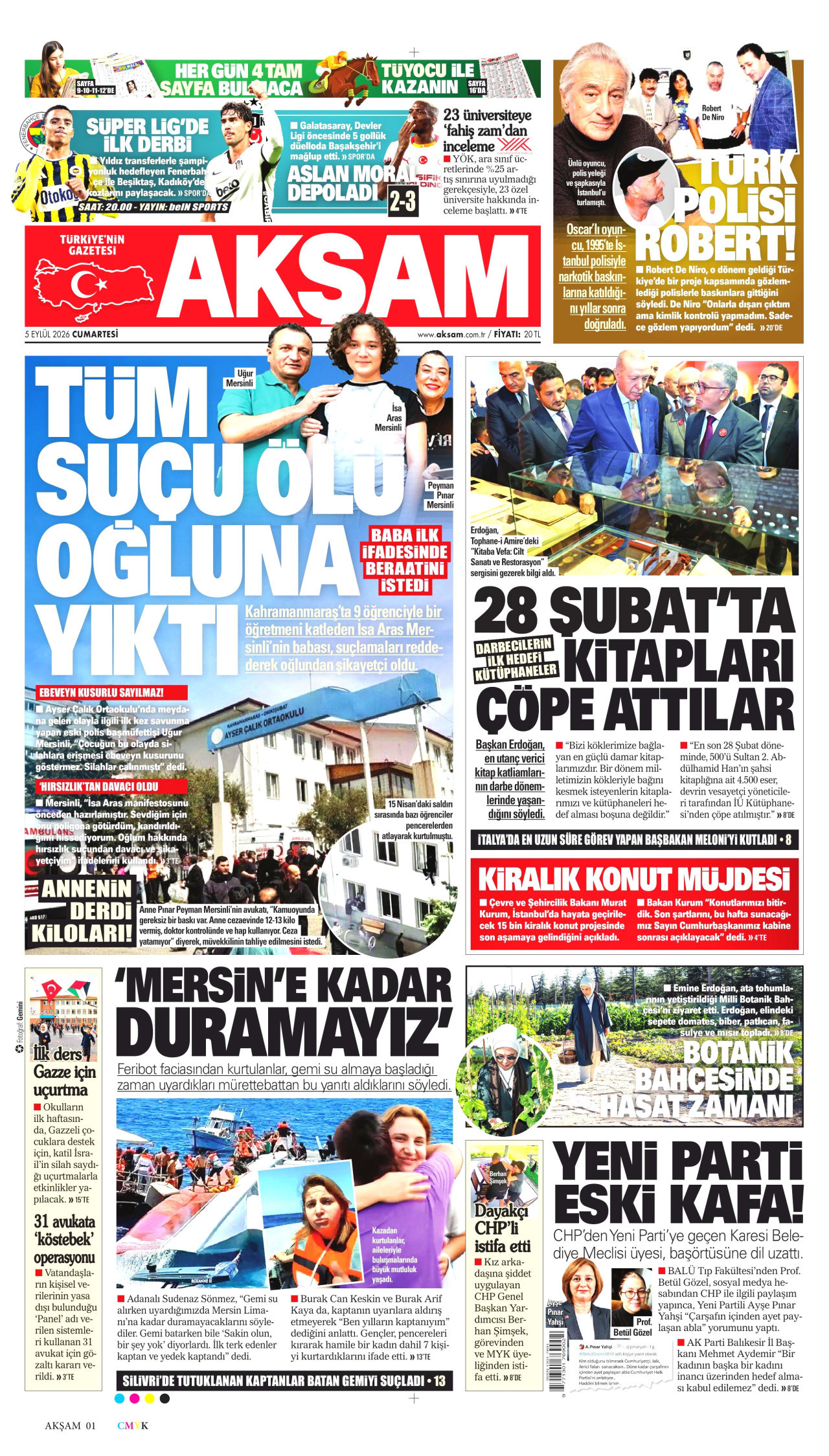 AKŞAM 5 Eylül 2026 Gazete Manşeti Büyük