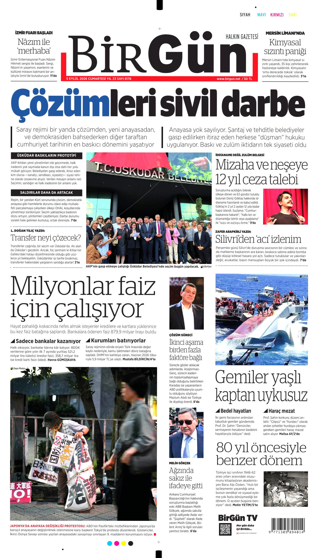 BİRGÜN 5 Eylül 2026 Gazete Manşeti Büyük