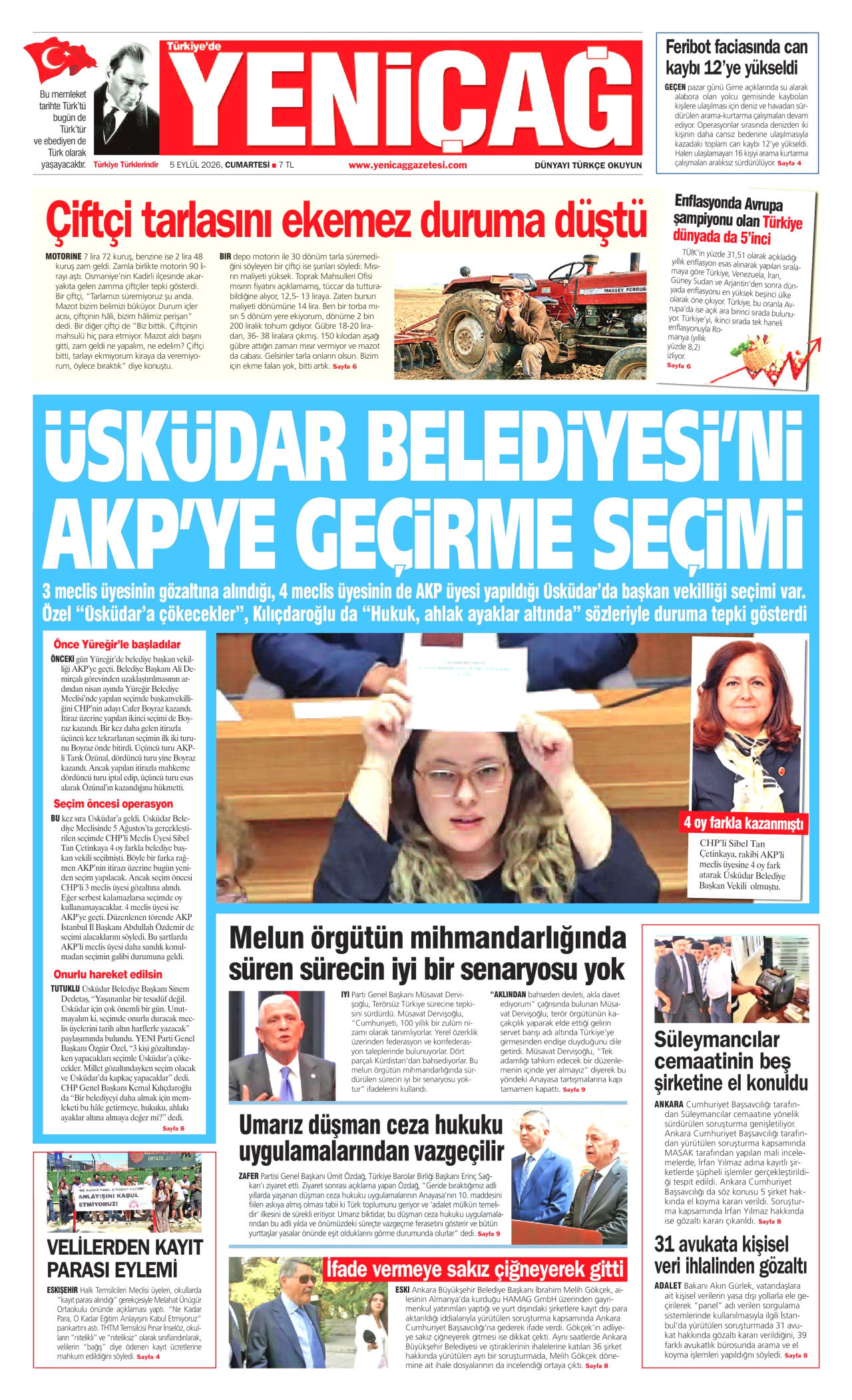 YENİÇAĞ 5 Eylül 2026 Gazete Manşeti Büyük