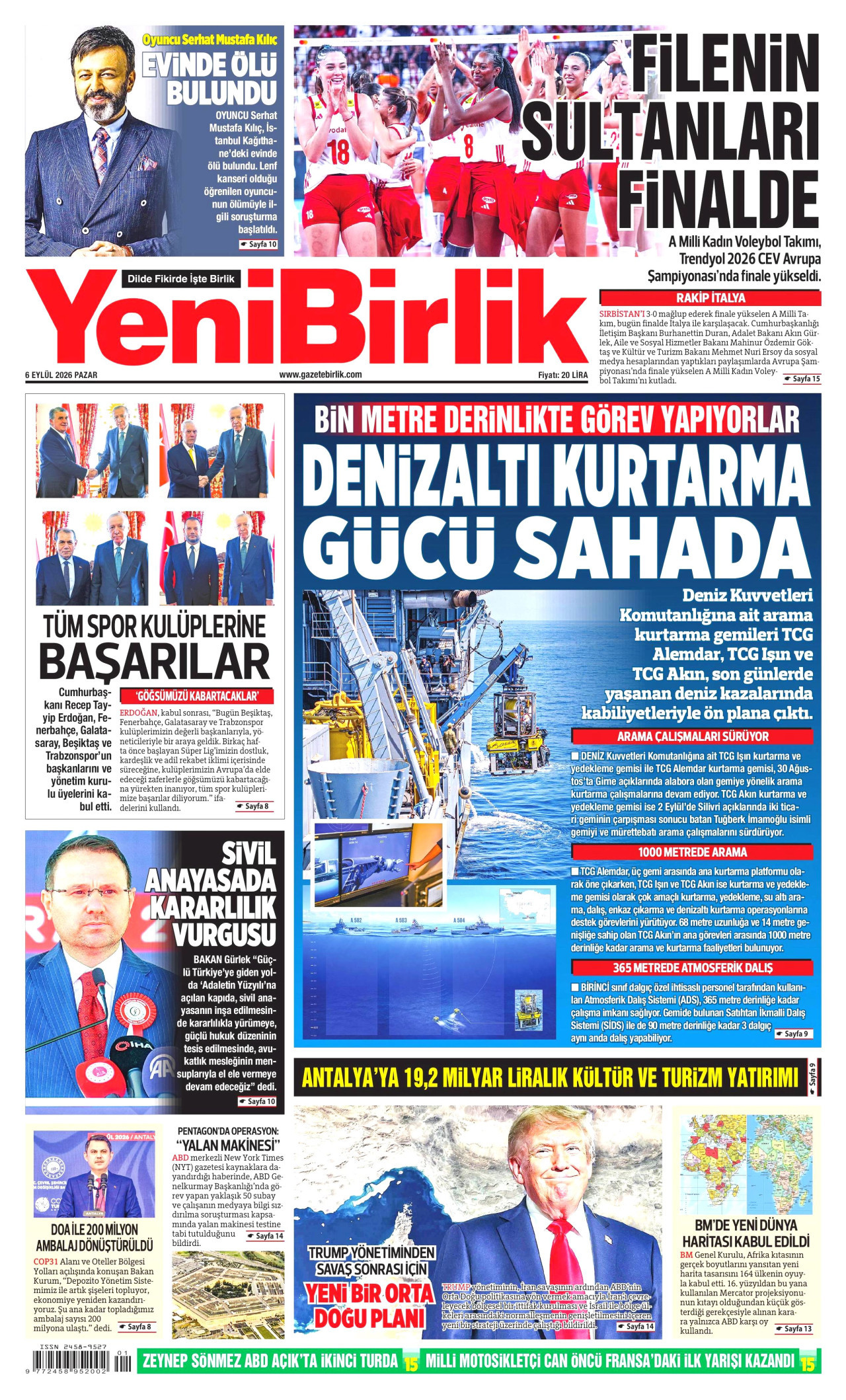 YENİBİRLİK 6 Eylül 2026 Gazete Manşeti Büyük