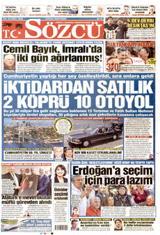 SÖZCÜ 6 Eylül 2026 gazete manşeti