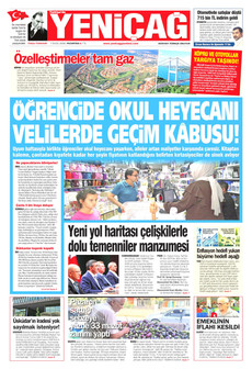YENİÇAĞ 7 Eylül 2026 gazete manşeti