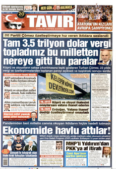 TAVIR GAZETESİ 7 Eylül 2026 gazete manşeti