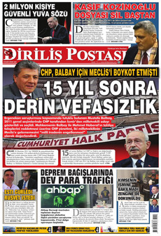 DİRİLİŞ POSTASI 8 Eylül 2026 gazete manşeti