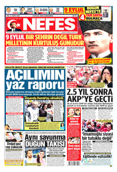 NEFES 9 Eylül 2026 gazete manşeti