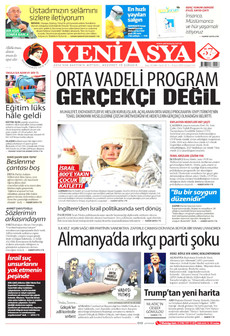 YENİ ASYA 9 Eylül 2026 gazete manşeti