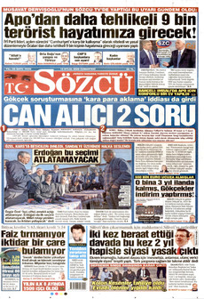 SÖZCÜ 12 Eylül 2026 gazete manşeti