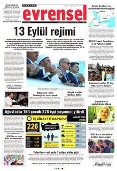 EVRENSEL 12 Eylül 2026 gazete manşeti