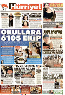 HÜRRİYET 13 Eylül 2026 gazete manşeti
