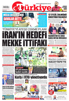TÜRKİYE GAZETESİ 13 Eylül 2026 gazete manşeti